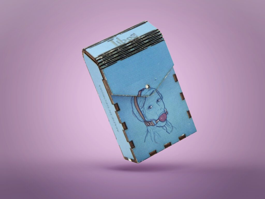 თამბაქოს კოლოფი - ჩოკერი ცისფერი 2 საჩუქარი პერსონალური ჩოკერი