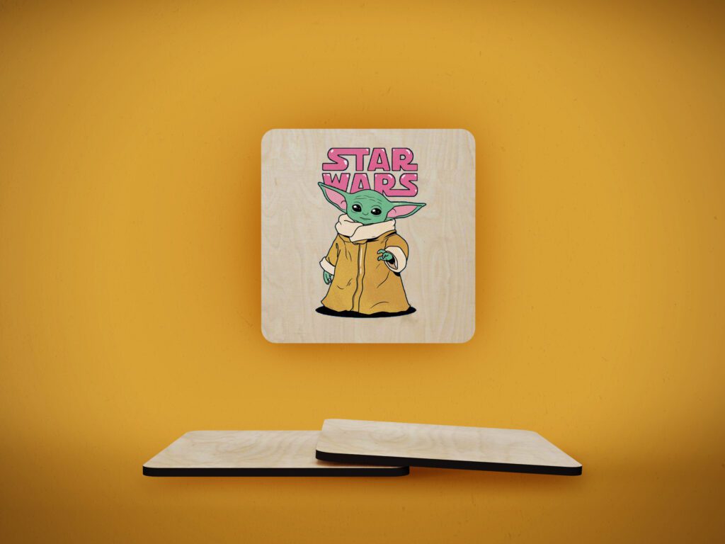 ჭიქის დასადები ხის - ბეიბი იოდა 2 საჩუქარი პერსონალური საჩუქარი 10 წლის ბიჭისთვის